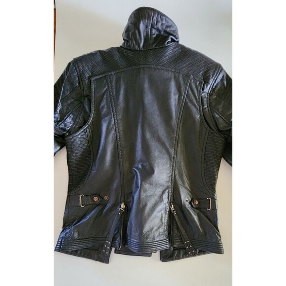 Harley Davidson Jacket Womens Medium Black Leather Zippers Pockets Studded New - Picture 16 of 16
